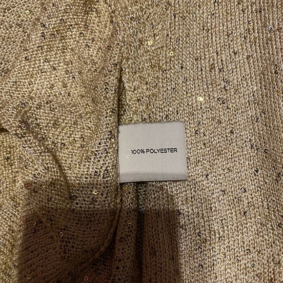 Saks Fifth Ave Gold Sequin Sweater ✨ - Picture 7 of 9